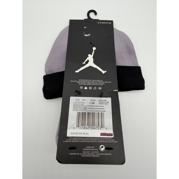 Nike Air Jordan Baby Socks & Cap 2-Piece Set Newborn 0-6 months Winter 0163 New - Picture 2 of 3